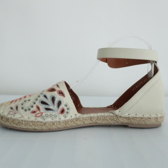 Valentino A Jour Espadrille Flats Ivory Laser Cut - Picture 4 of 8
